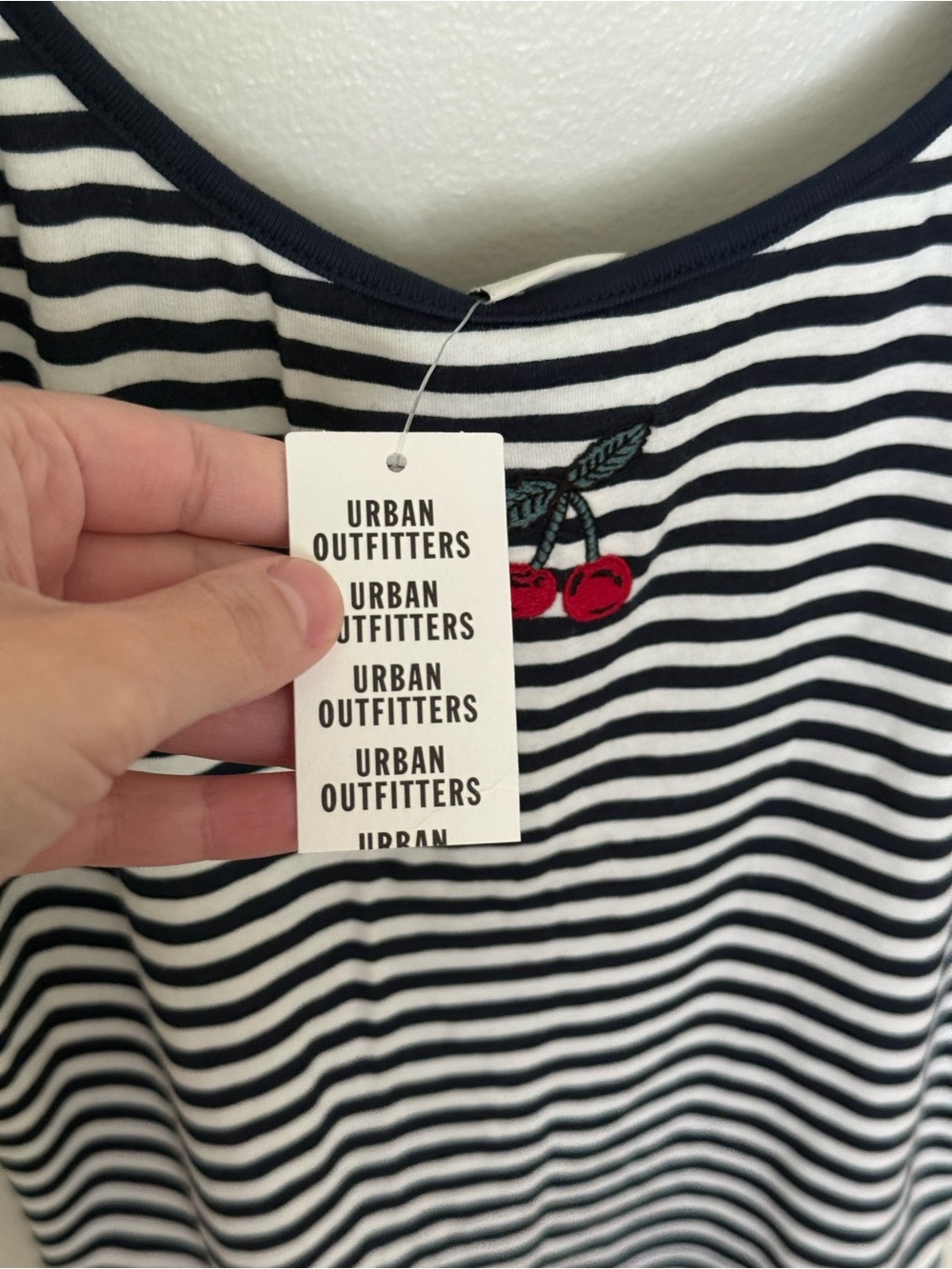 URBAN OUTFITTERS Cherry On Top Embroidered Graphic Striped Cami - Picture 9 of 12